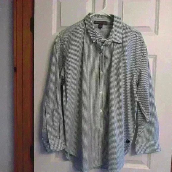 Gloria Vanderbilt women’s button down oversized casual blouse large - Picture 1 of 3